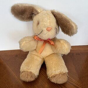 Vintage Dollcraft Stuffed Bunny Rabbit Pink Eyes Plush Doll Craft Animal